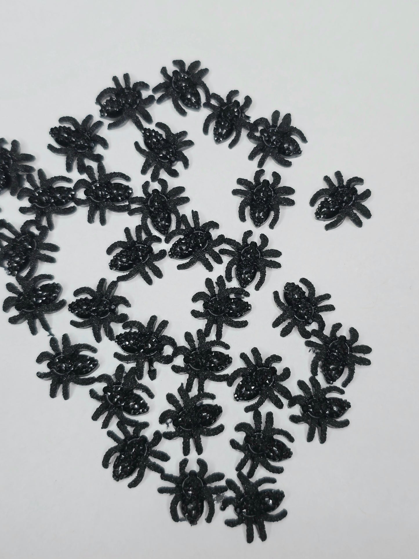 Black Glitter Spiders