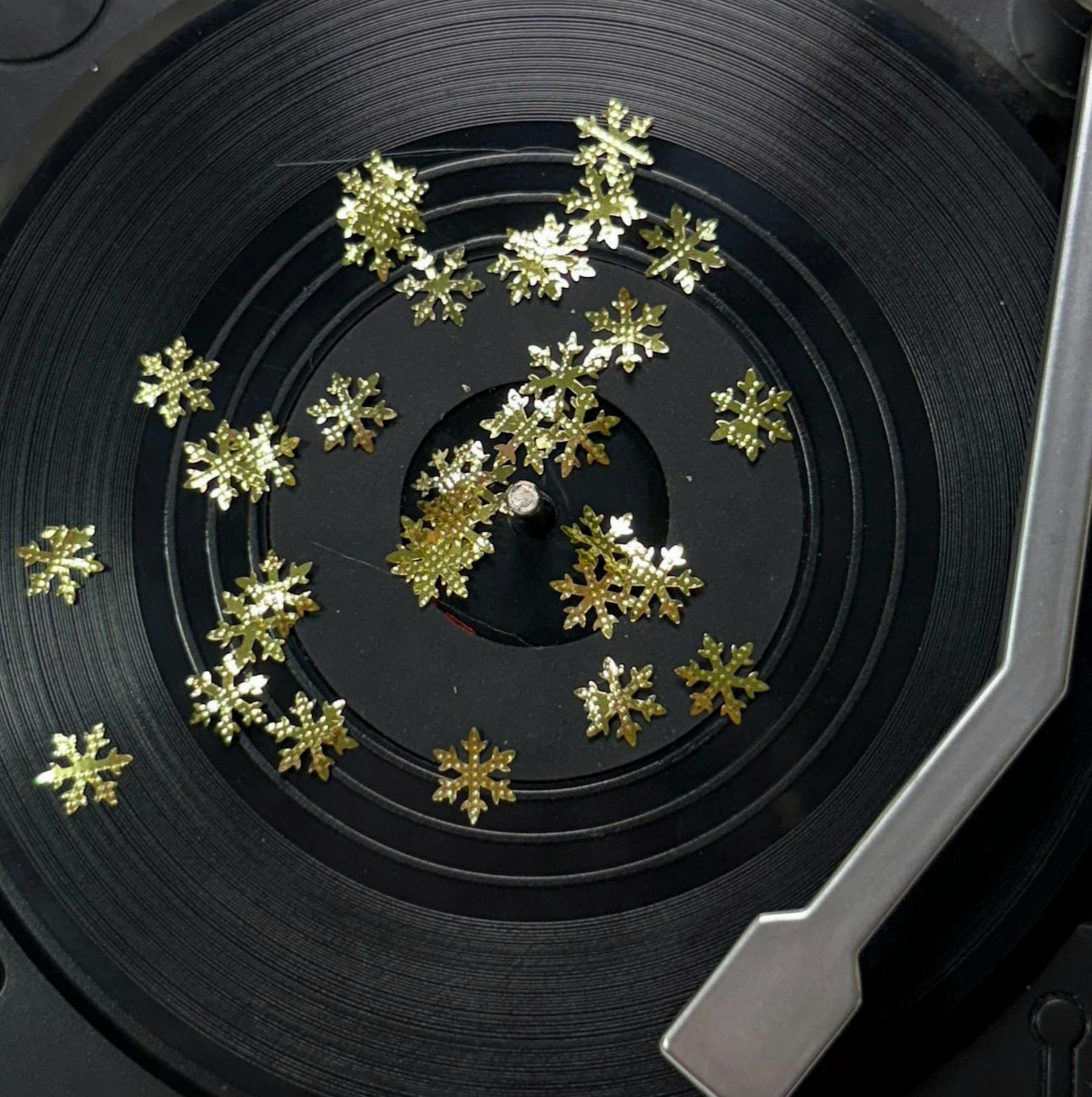 Gold Textured Snowflakes