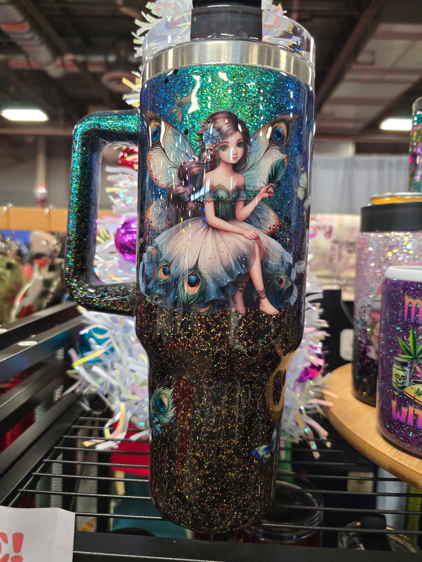 #21 40oz Handle Teal Fairy Ombré