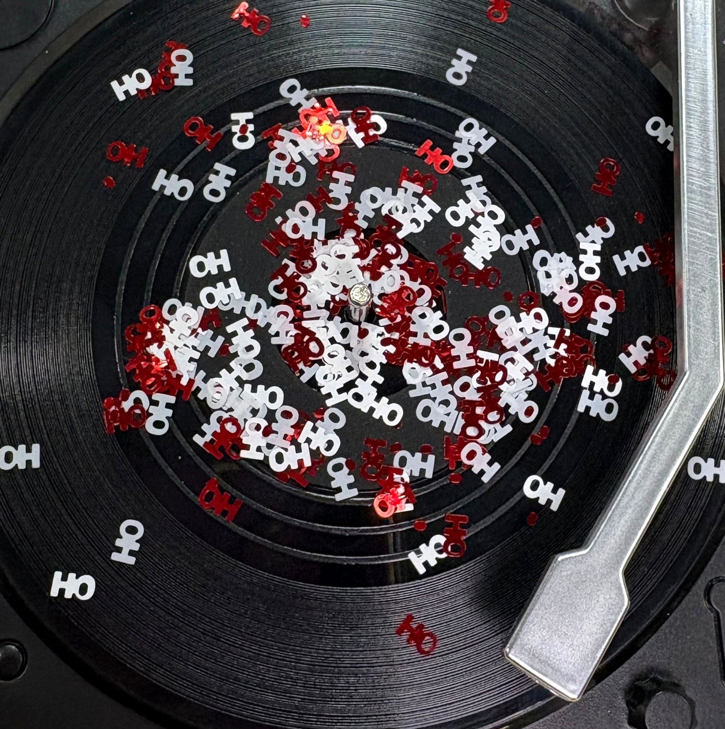 Red White Ho Ho Shape Glitter