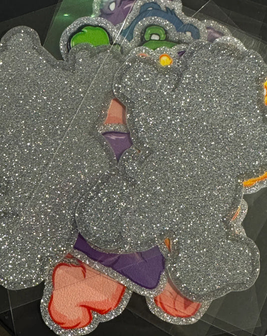 216 UVDTF - Glitter Swear Bear - Blue On A Cloud Eat A Bag Of Dicks