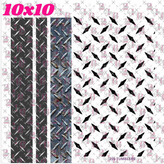 216 UVDTF - #444 Diamond Plate With Bands