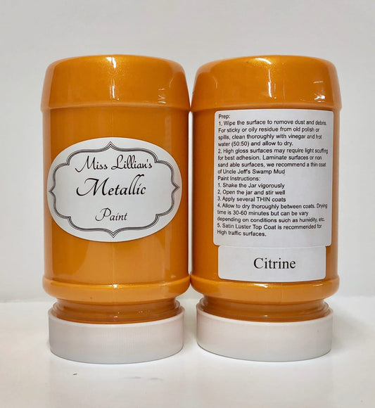 Miss Lillians Chock Paint Metallic Paints 8 Oz Sample Miss Lillian's Metallic Paint - Citrine