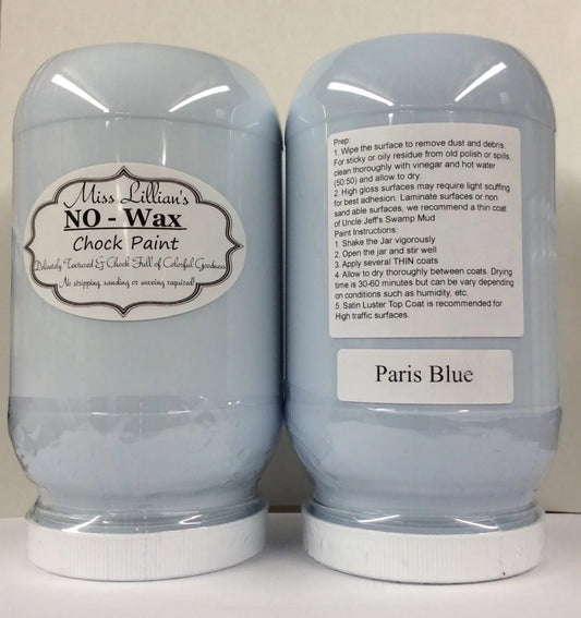 Miss Lillians Chock Paint Miss Lillians Chock Paint 8 OZ SAMPLE / Blue Miss Lillian's NO WAX Chock Paint - Paris Blue
