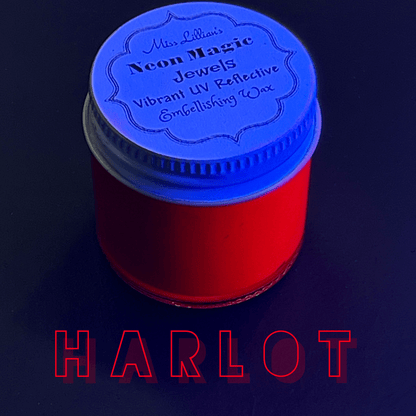 Miss Lillians Chock Paint Neon Waxes HARLOT-NEON Gilding Wax Jewels (Deep Red)