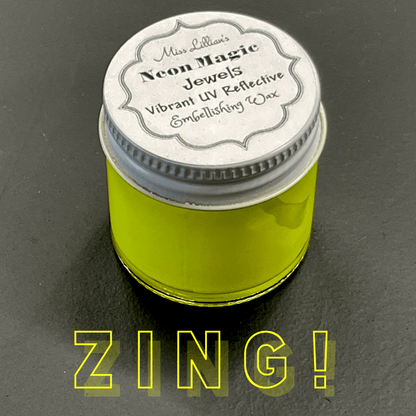 Miss Lillians Chock Paint Neon Waxes ZING-NEON Gilding Wax Jewels (electric yellow)