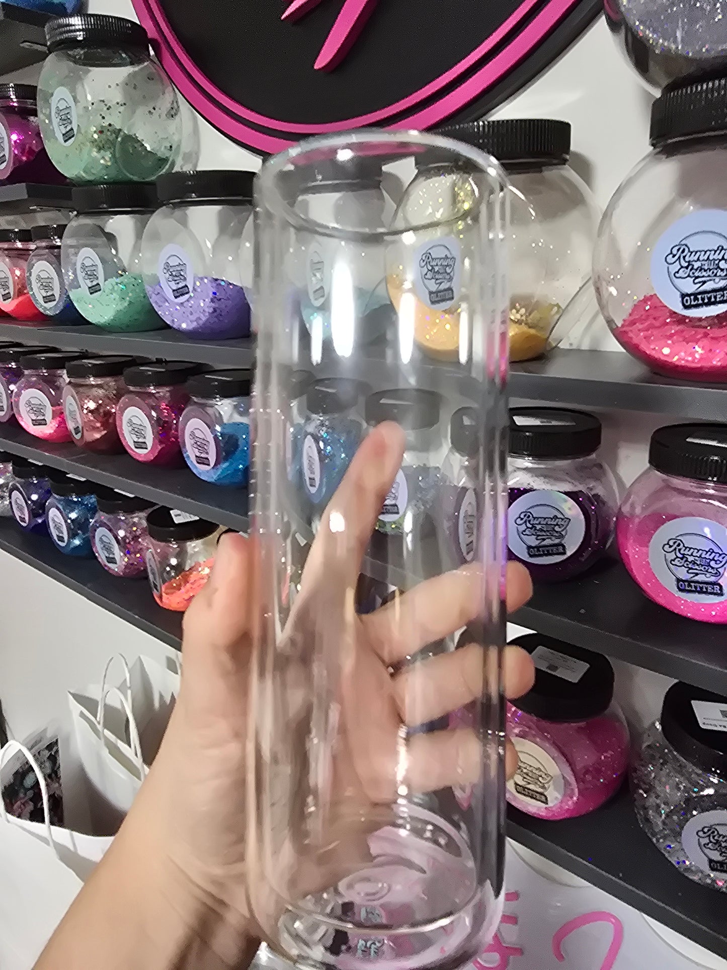 20oz glass Glitter Globe Tumbler