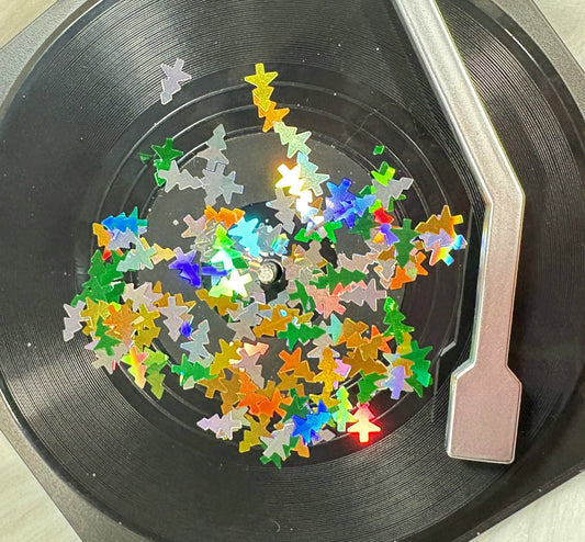 Green Gold and Silver Holographic Christmas Trees