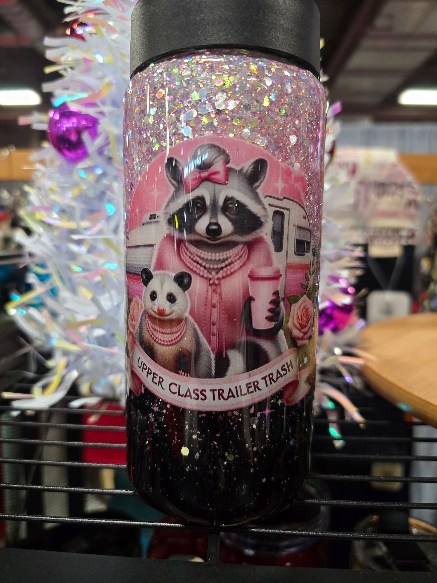 #62 16oz Skinny Can Koozie Pink Upper Class Trailer Trash