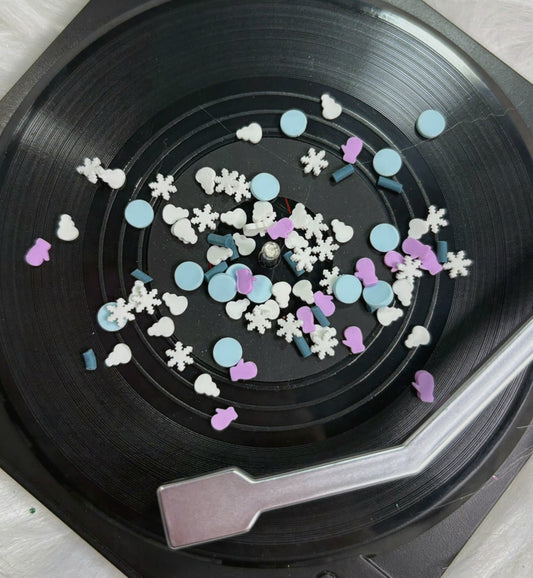 Blue & Purple Snowflake Sprinkle Polymer Clay Mix