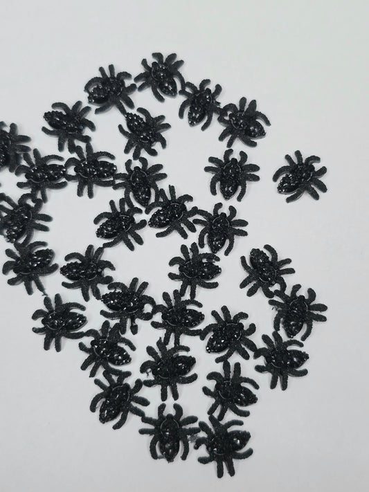 Black Glitter Spiders
