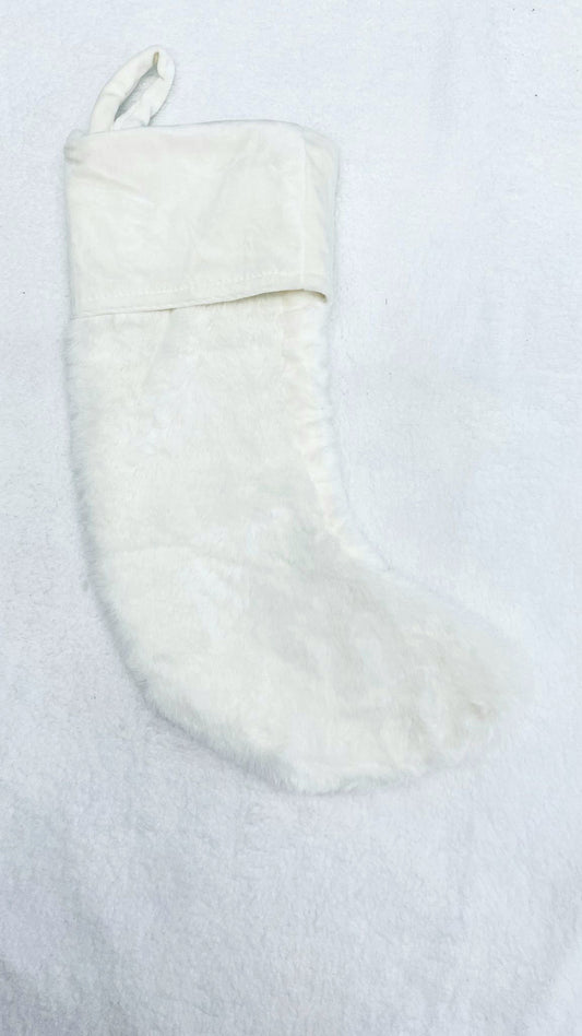 Cream Fluffy Stocking 12”