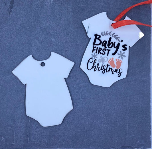 MDF Xmas Baby Shirt Ornament