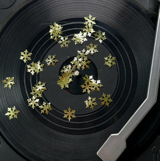 Gold Textured Snowflakes