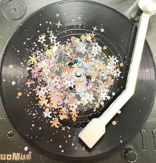 Wite Opal Glitter Star & snowman Mix