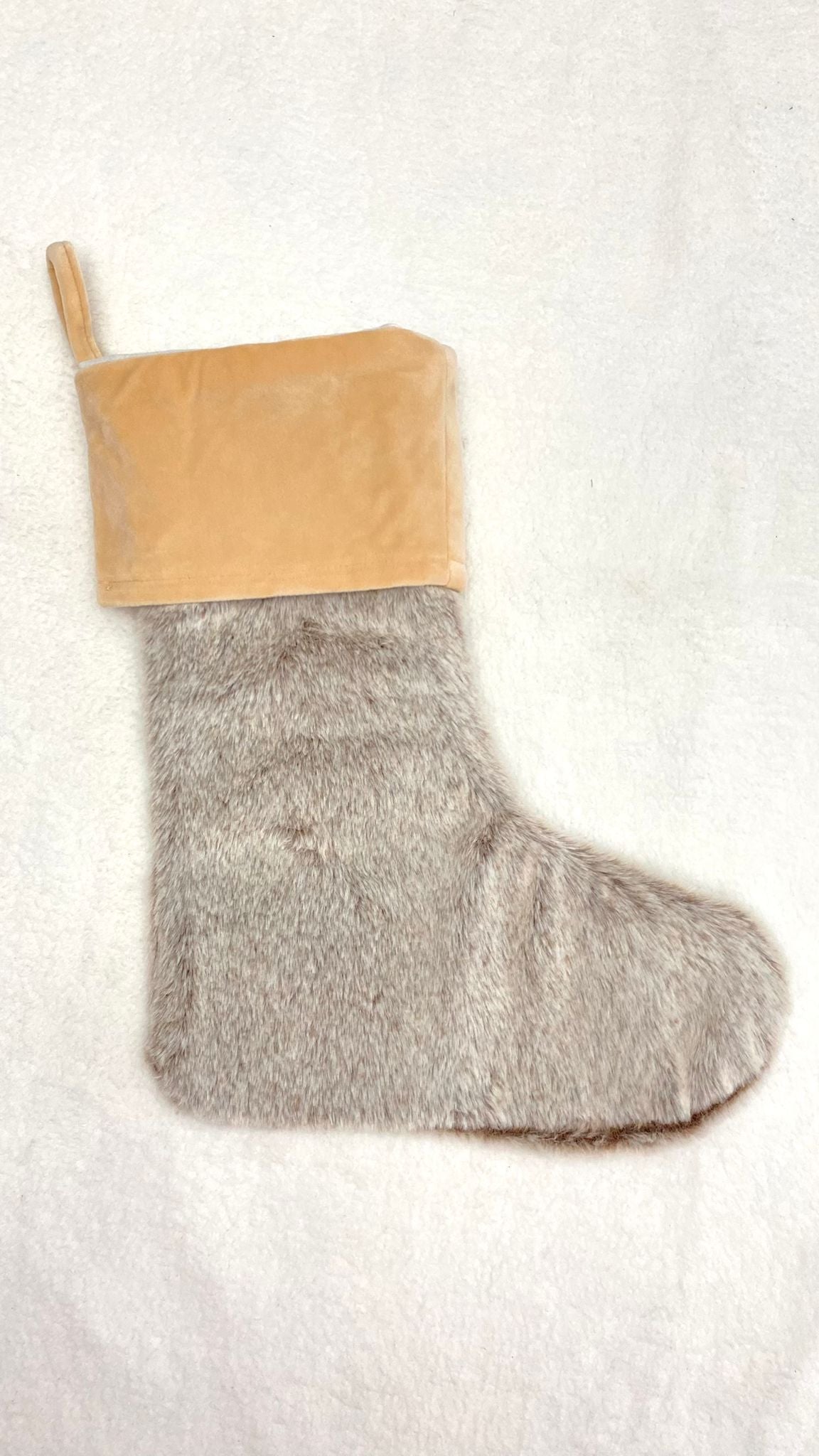 Brown Fluffy Stocking 12”