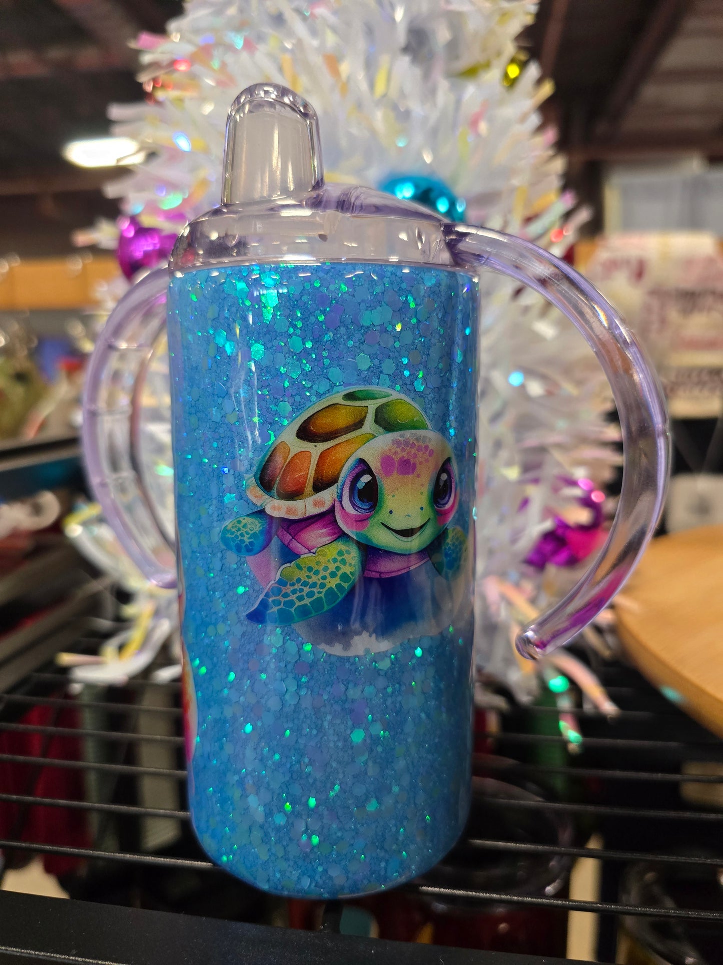 #19 10oz Sea turtle sippy cup duo lid