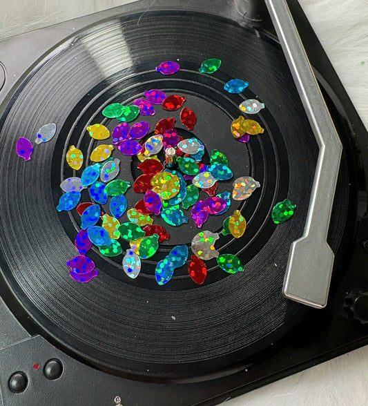 Multicolour Holograhic Christmas Lights Shape Glitter