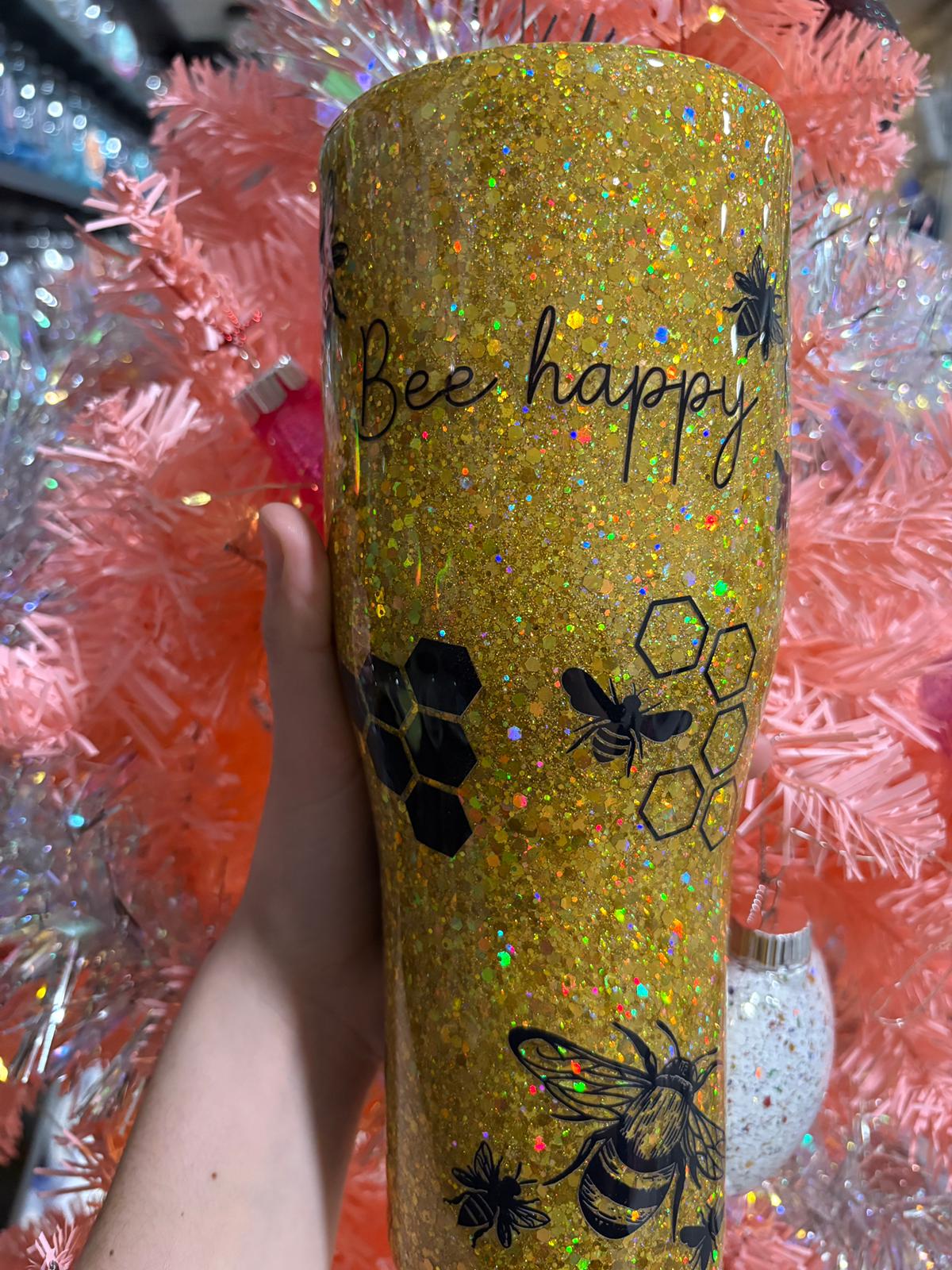 #80 40oz Curve Gold Honey Bee