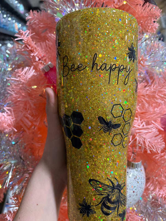 #80 40oz Curve Gold Honey Bee