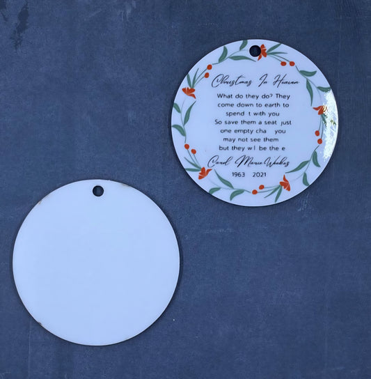 MDF 3” Round Ornament