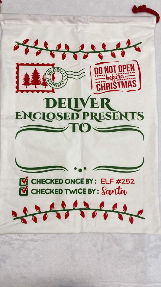 Santa Delivery Enclosed Santa Sack 8pk