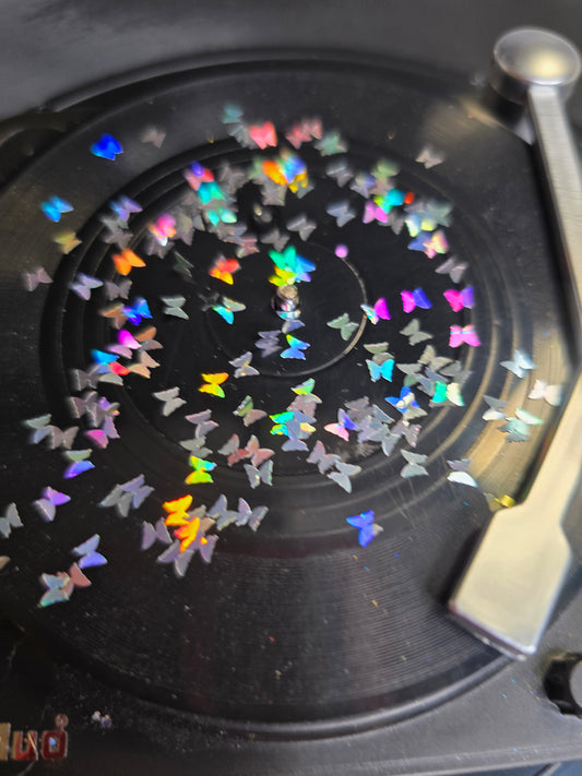 Silver Holographic Butterflies