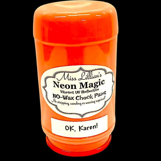 Tanglewood Works 8oz OK KAREN-NEON No Wax Chock Paint (Orange)